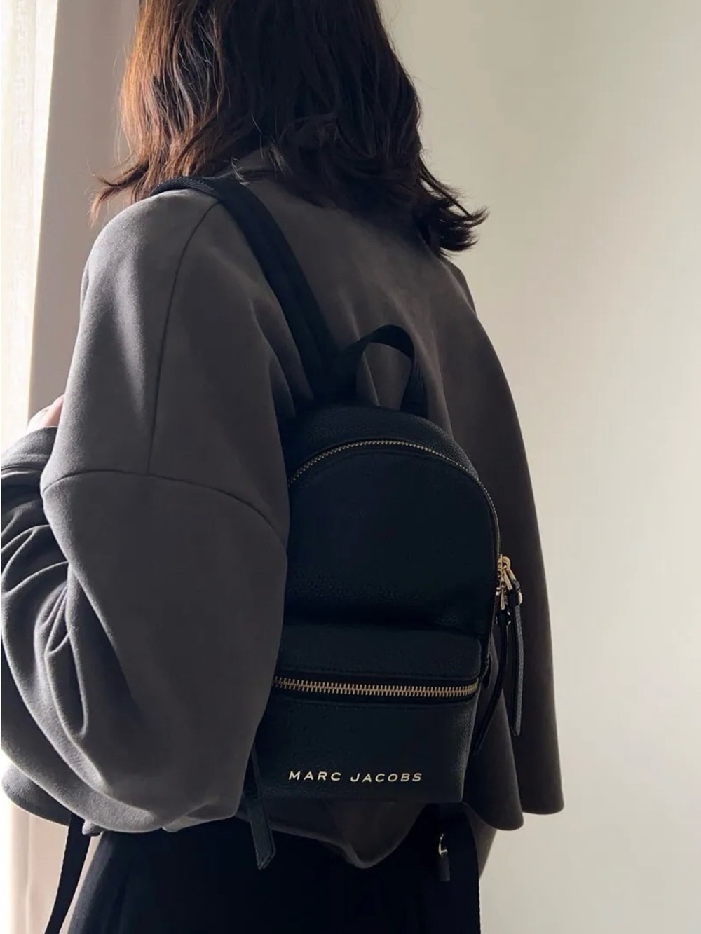 Marc Jacobs Leather Mini Backpack Bag New Black - Picture 2 of 15